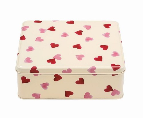Deep Rect. Pink Hearts